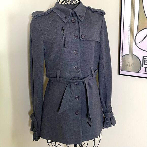 BAILEY 44 Jacket Size 4 Button Front Short to Long Convertible Military Accents - Picture 1 of 16